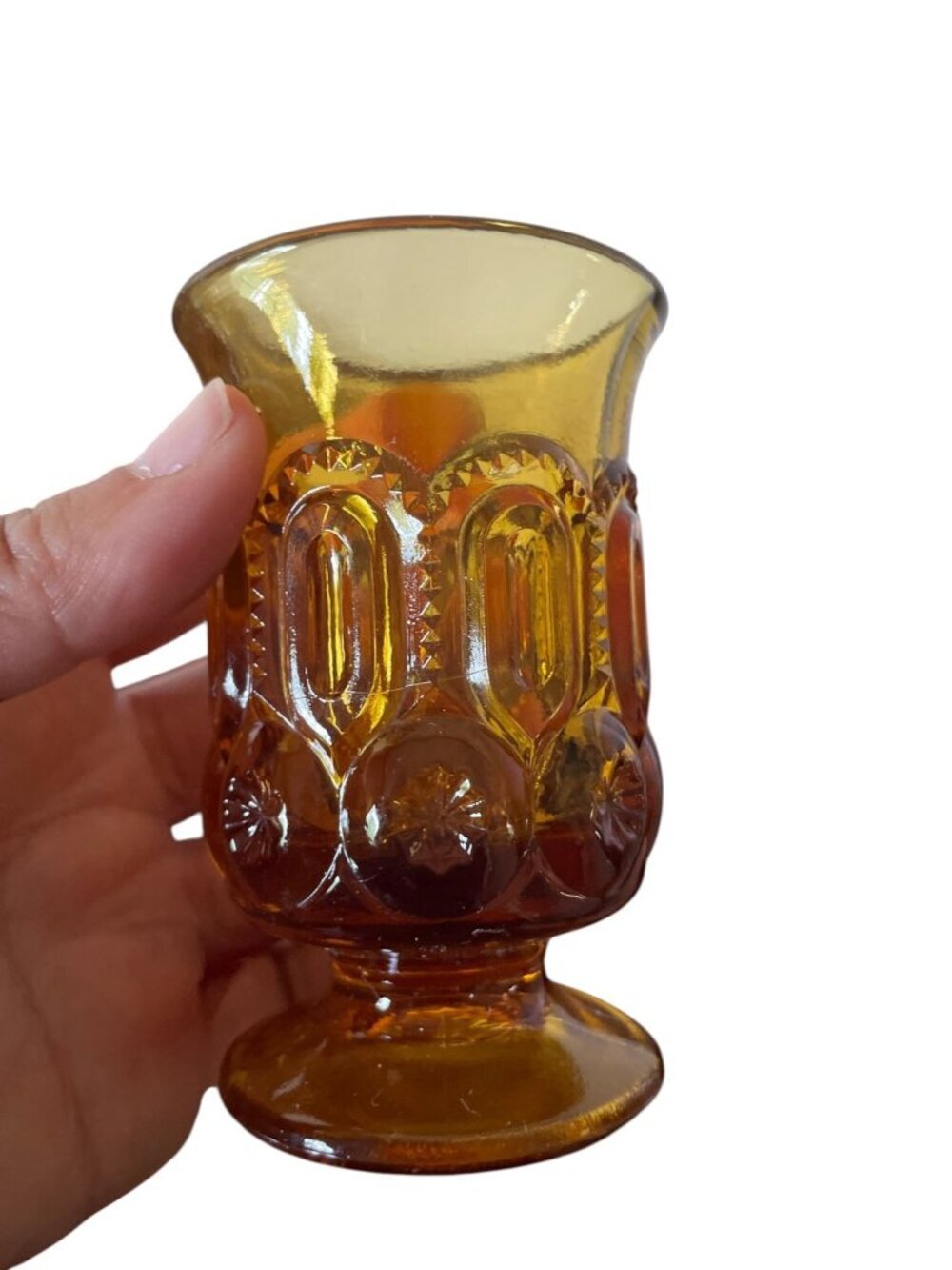 Vintage L.E. Smith Glass toothpick holders  Moon and Stars and Daisy and Button - Picture 8 of 11